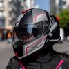 Capacete NZI Combi 3 Duo Orbe Preto Anthracite Vermelho -11-